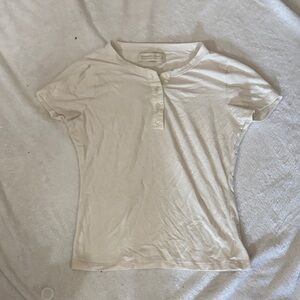 Abercrombie & Fitch Cream Henley Lounge Top super soft t shirt